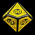 TDSO Magic Burst Black & Yellow Percentile Dice