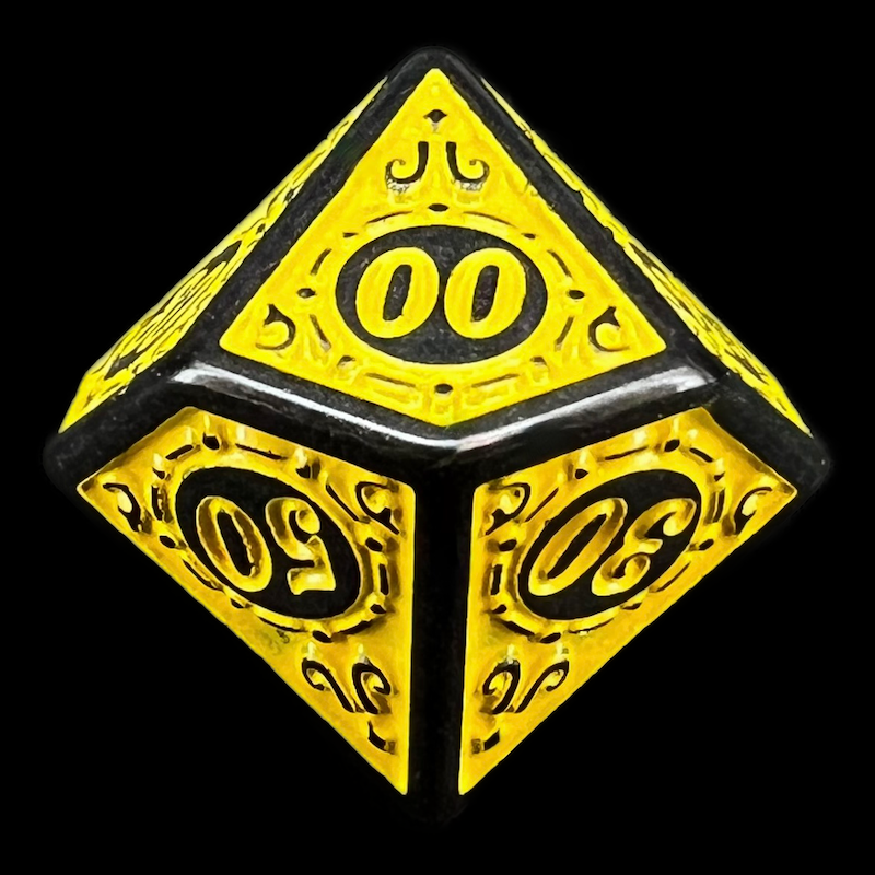 TDSO Magic Burst Black & Yellow Percentile Dice