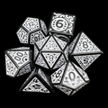 TDSO Magic Flame Black & Silver 7 Dice Polyset