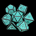 TDSO Magic Flame Black & Teal 7 Dice Polyset