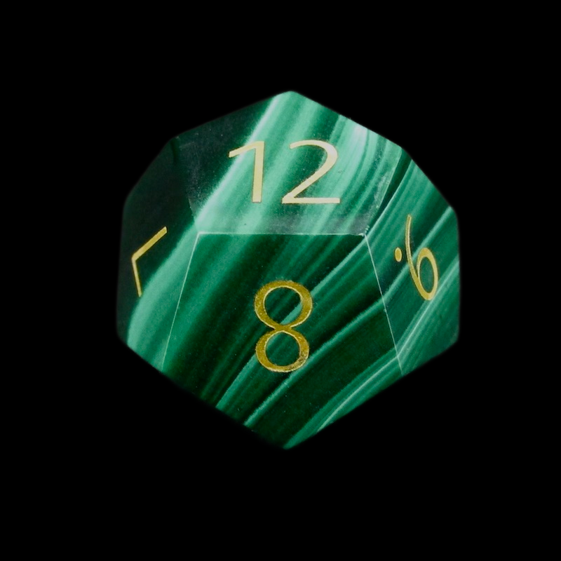 TDSO Gemstone Malachite & Gold D12 Dice