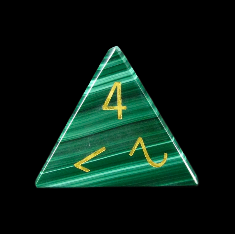 TDSO Gemstone Malachite & Gold D4 Dice