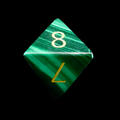 TDSO Gemstone Malachite & Gold D8 Dice
