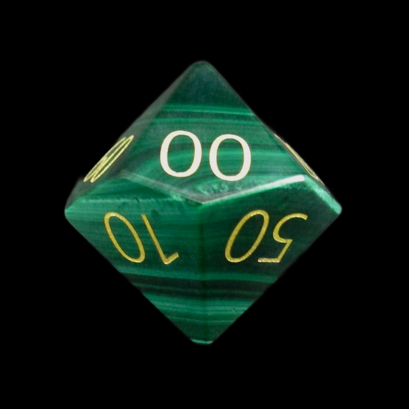 TDSO Gemstone Malachite & Gold Percentile Dice