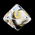TDSO Marble Black & White D10 Dice