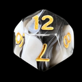TDSO Marble Black & White D12 Dice