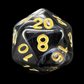 TDSO Marble Black & White D20 Dice