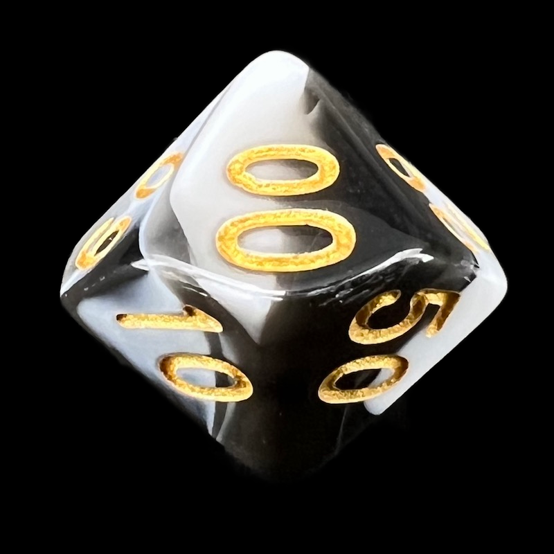 TDSO Marble Black & White Percentile Dice