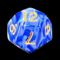TDSO Marble Blue & White D12 Dice
