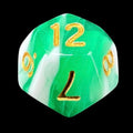 TDSO Marble Bright Green & White D12 Dice