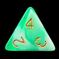 TDSO Marble Bright Green & White D4 Dice
