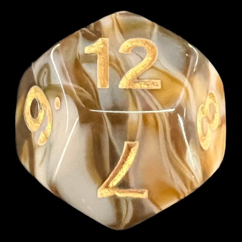 TDSO Marble Coffee & Cream D12 Dice