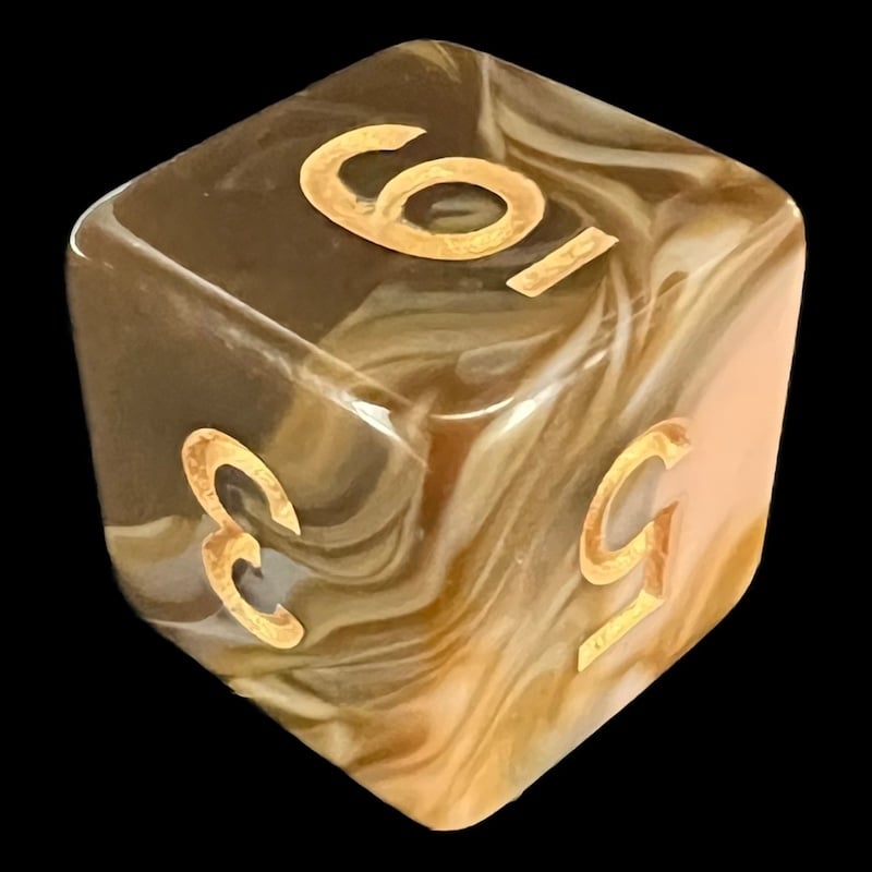 TDSO Marble Coffee & Cream D6 Dice