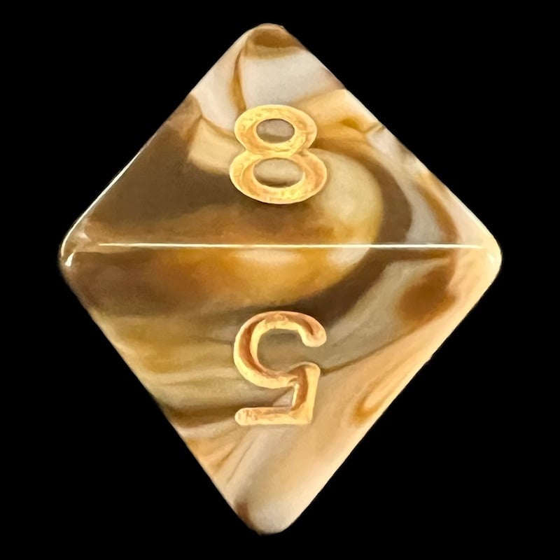 TDSO Marble Coffee & Cream D8 Dice
