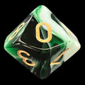 TDSO Marble Dark Green & White D10 Dice