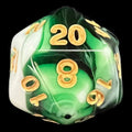 TDSO Marble Dark Green & White D20 Dice