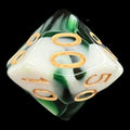 TDSO Marble Dark Green & White Percentile Dice