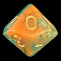 TDSO Marble Green & Orange D10 Dice