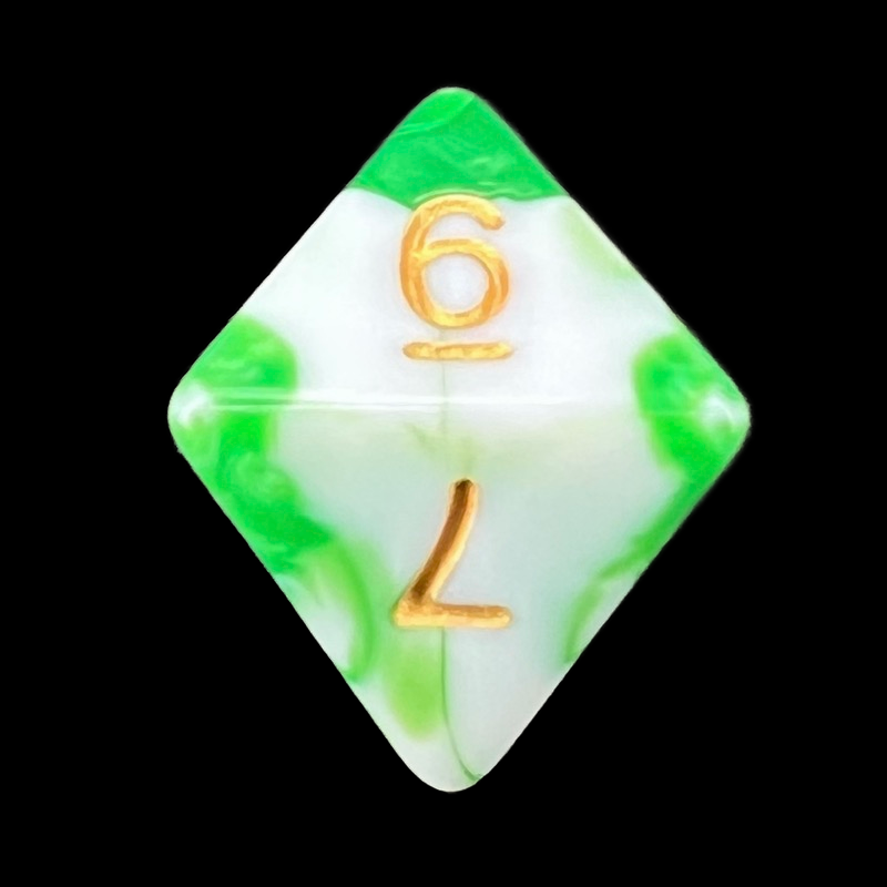 TDSO Marble Green & White D8 Dice