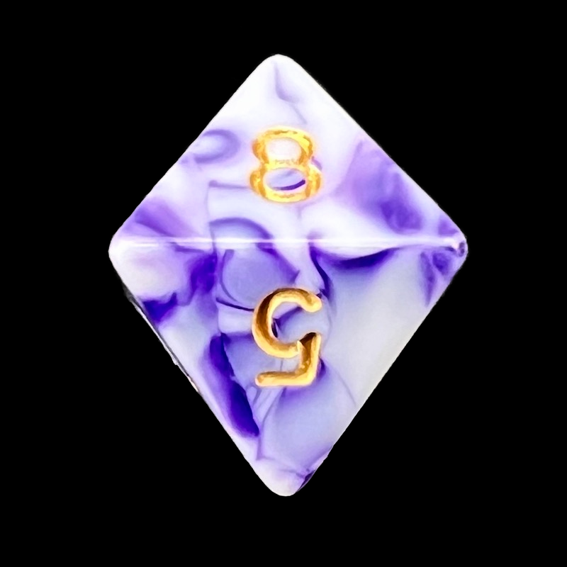 TDSO Marble Purple & White D8 Dice
