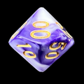 TDSO Marble Purple & White Percentile Dice