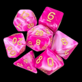 TDSO Marble Raspberry Ripple 7 Dice Polyset