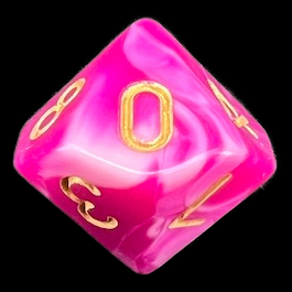 TDSO Marble Raspberry Ripple D10 Dice