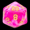 TDSO Marble Raspberry Ripple D20 Dice
