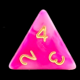 TDSO Marble Raspberry Ripple D4 Dice