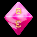 TDSO Marble Raspberry Ripple D8 Dice