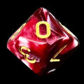 TDSO Marble Red & White D10 Dice