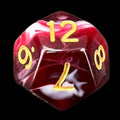 TDSO Marble Red & White D12 Dice