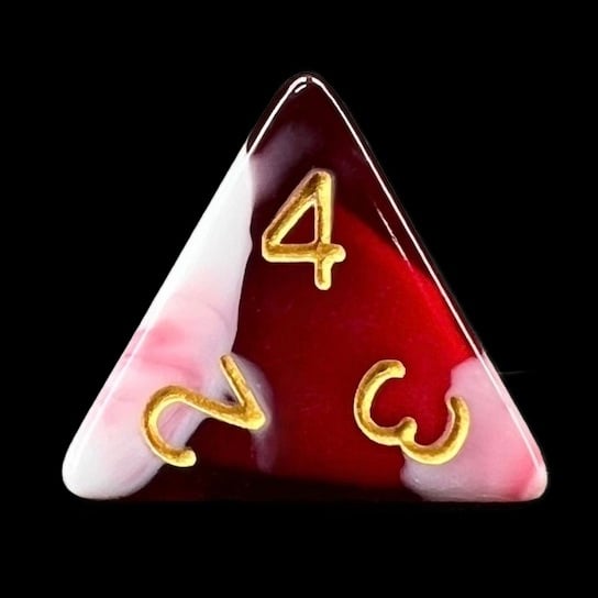 TDSO Marble Red & White D4 Dice