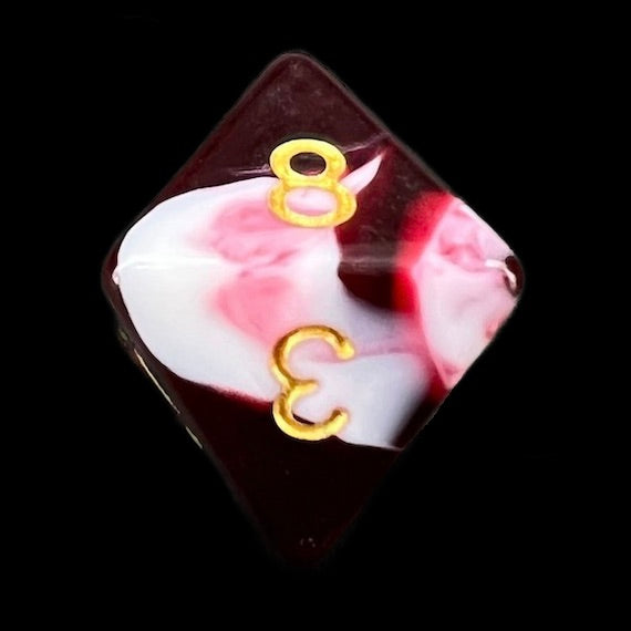 TDSO Marble Red & White D8 Dice