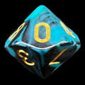 TDSO Marble Teal & Black D10 Dice