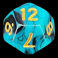 TDSO Marble Teal & Black D12 Dice