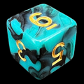 TDSO Marble Teal & Black D6 Dice