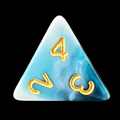TDSO Marble Teal & White D4 Dice