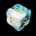 TDSO Marble Teal & White D6 Dice