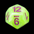 TDSO Marbleised Green Yellow & White D12 Dice