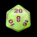 TDSO Marbleised Green Yellow & White D20 Dice