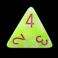 TDSO Marbleised Green Yellow & White D4 Dice