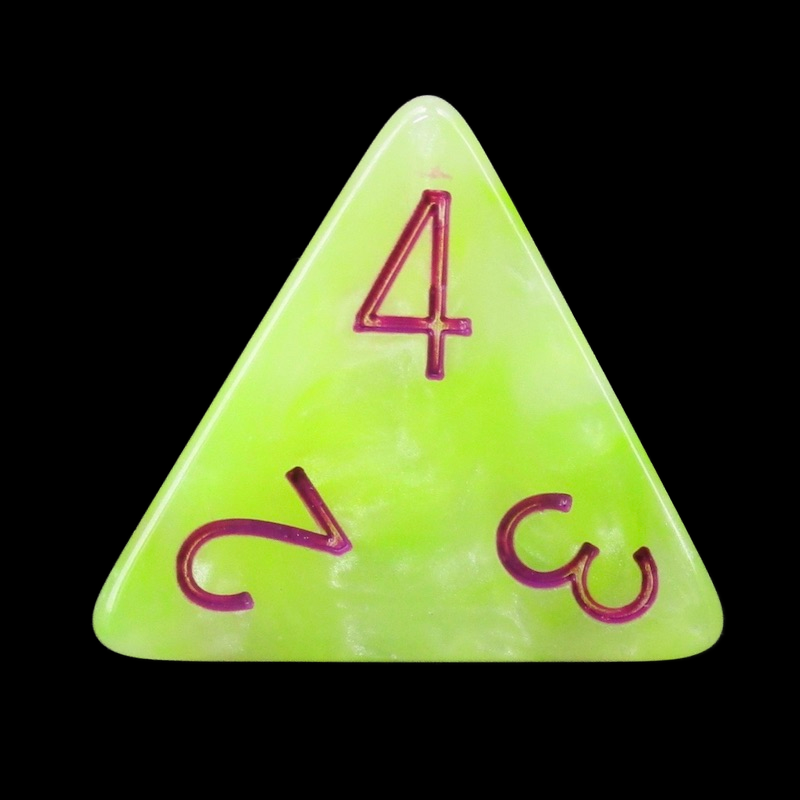 TDSO Marbleised Green Yellow & White D4 Dice