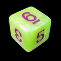 TDSO Marbleised Green Yellow & White D6 Dice