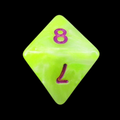 TDSO Marbleised Green Yellow & White D8 Dice