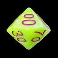 TDSO Marbleised Green Yellow & White Percentile Dice
