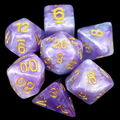 TDSO Marbleised Purple Blue & White 7 Dice Polyset