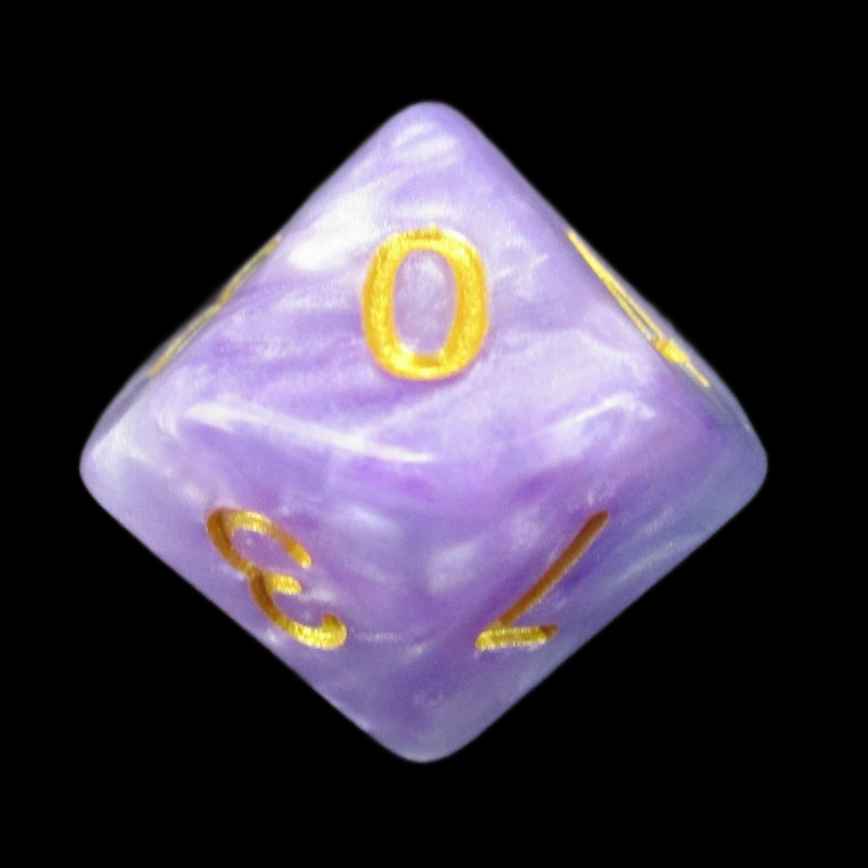 TDSO Marbleised Purple Blue & White D10 Dice