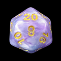 TDSO Marbleised Purple Blue & White D20 Dice