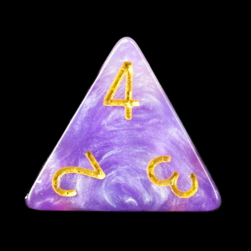TDSO Marbleised Purple Blue & White D4 Dice